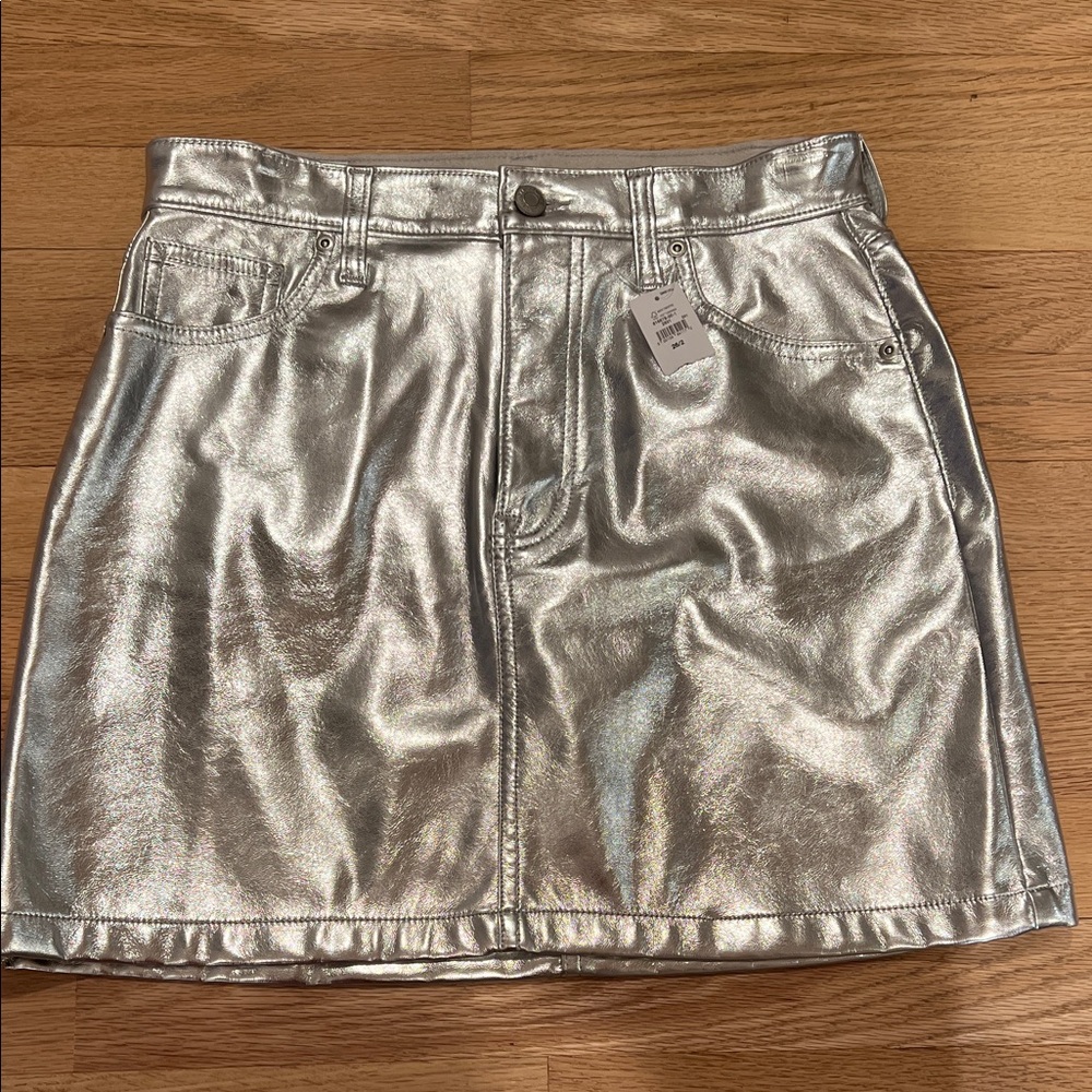 GAP Silver Metallic Mini Skirt